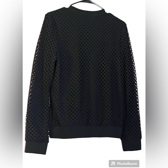 STATE Game On Black Netting Lace Bomber street goth whimsigoth Jacket Small - Picture 3 of 9